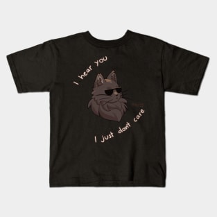 Cat doesn't care Kids T-Shirt